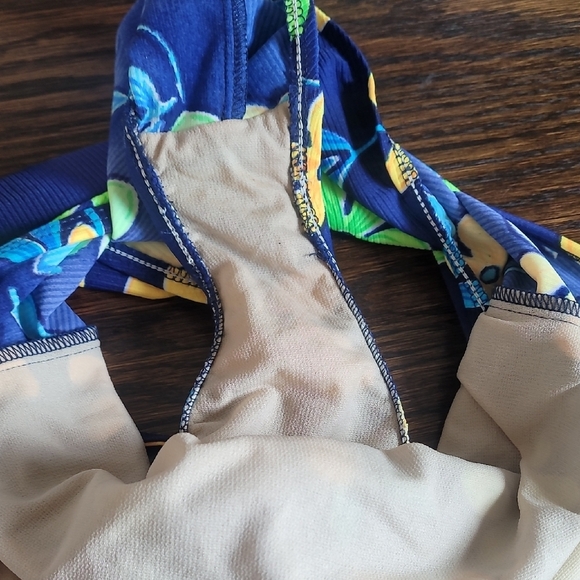 Vintage Cherokee Women High Cut Cheeky One Piece Swimsuit Size 8 S/M Floral 80s - Picture 9 of 14